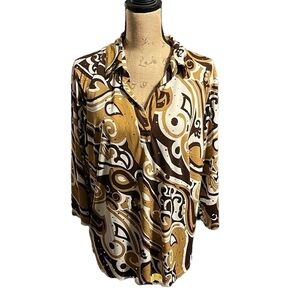 International Concepts mirror swirl blouse. EUC.